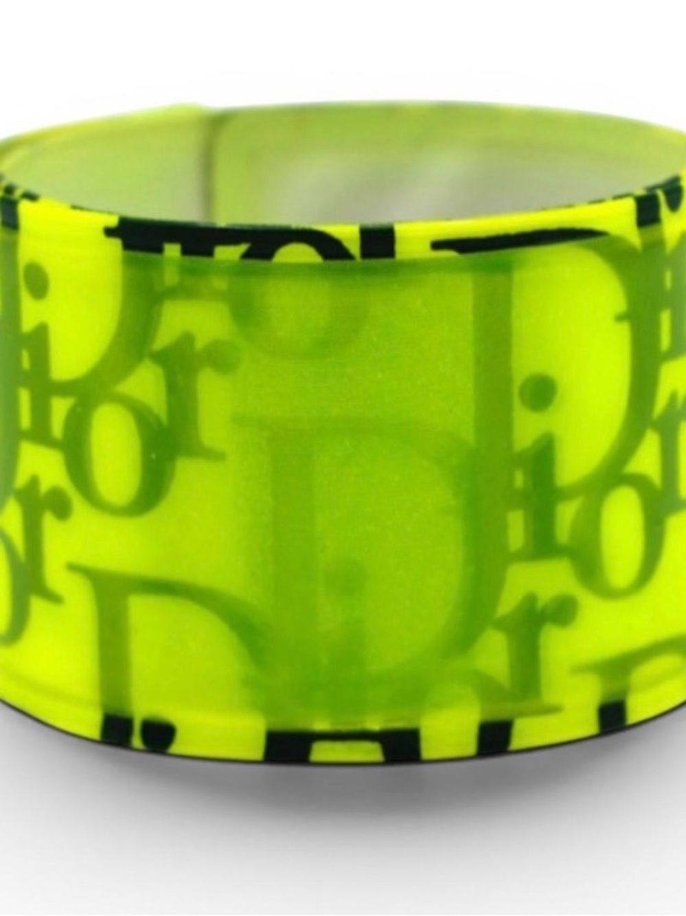 Dior Neon Yellow Logo y2k slap Bracelet